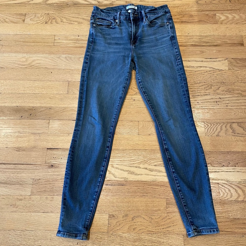 Good American High Rise Skinny Jeans Medium Wash Stretch Denim Classic Fit 26